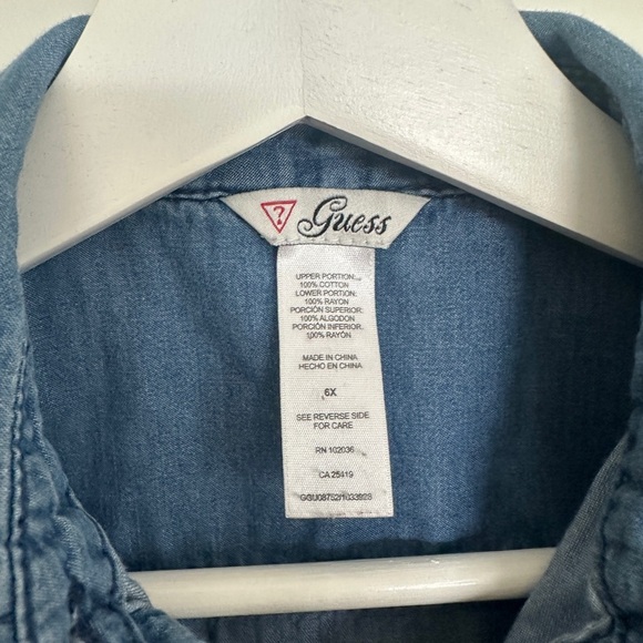 Guess Denim and Red Floral Casual Dress - Picture 2 of 3